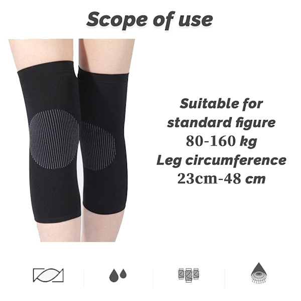 2 par uppvärmda och andningsbara stretchiga kashmir-mesh knäskydd
