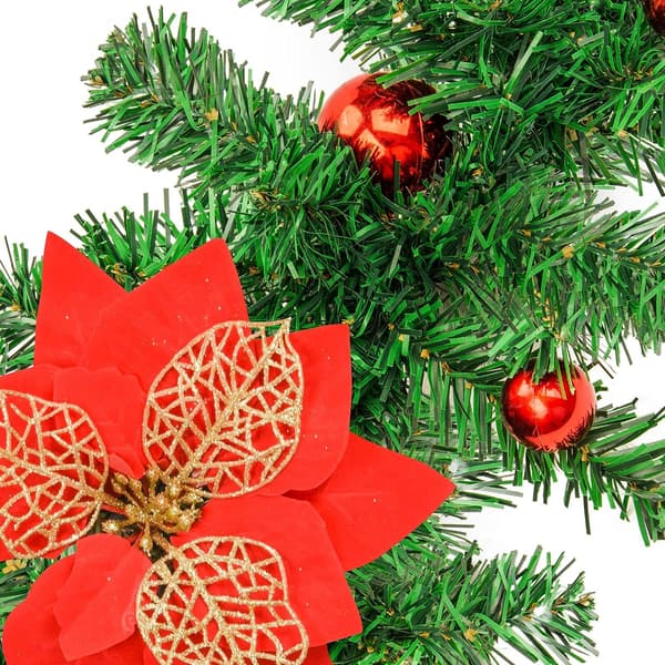 Juleguirlande med lys, forbelyst kunstig julekrans