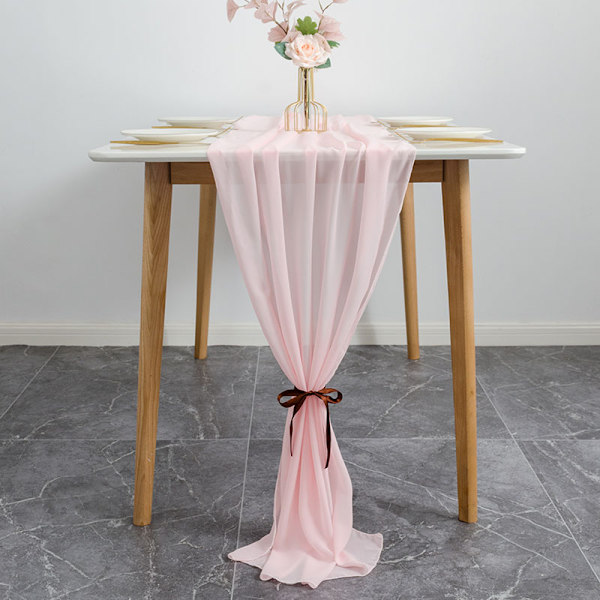 Silkeblød chiffon bordløber til skat, bord, bryllup
