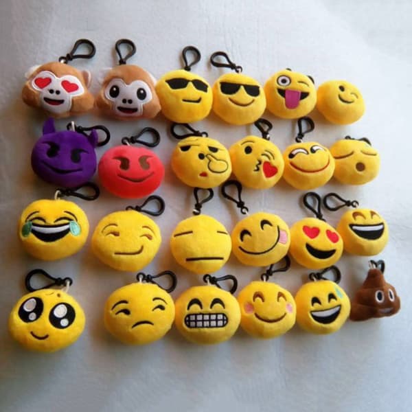 5-delt emoji nøkkelring for barn og voksne