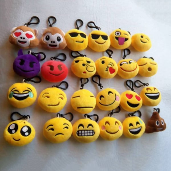 Emoticon-avainperä 6cm * 2cm, 5-osainen hymiöavainperäsarja lapsille