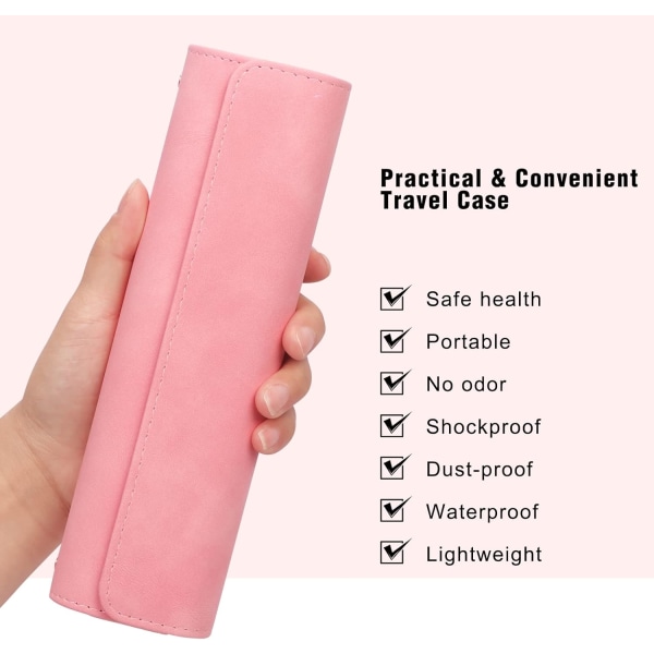 1 stk rosa bærbar reiseveske for elektrisk tannbørste - PU-skinn