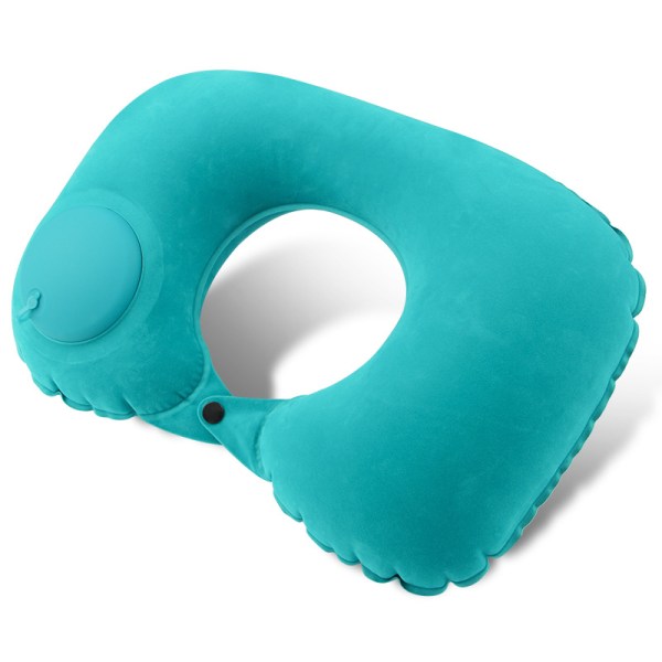 Uppblåsbart rese-nackstöd med pump, grönt, One Size
