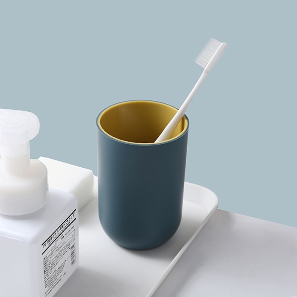 2 st (mörkblå+pulver) borste mugg, tandborste kruka, tandborste