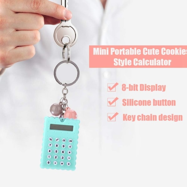 Mini Handheld Calculator, 2 i 1 Biscuit Shape Handheld Calculato
