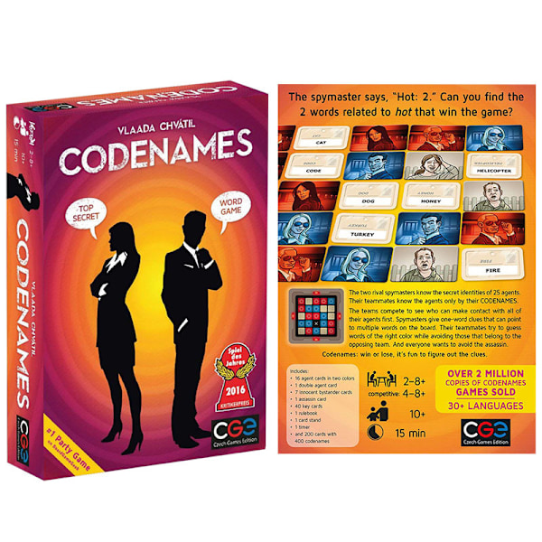 Codenames - Kortspil - Engelsk Version