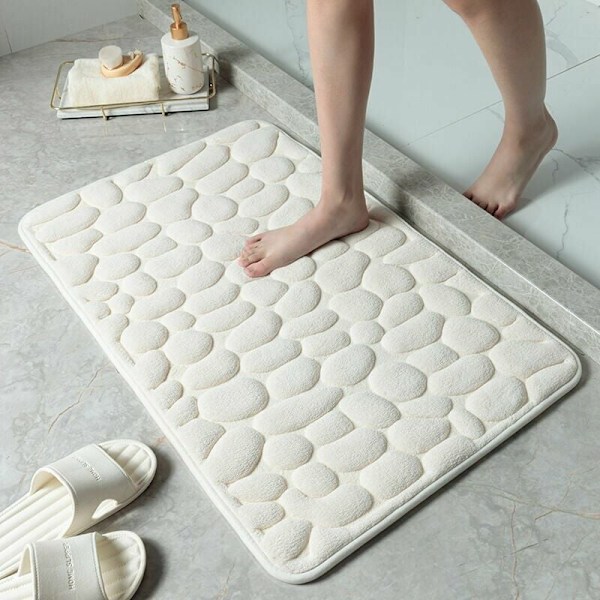 Pebble Embossed Floor Mat, Non-Slip Absorbent Bathroom Entrance F