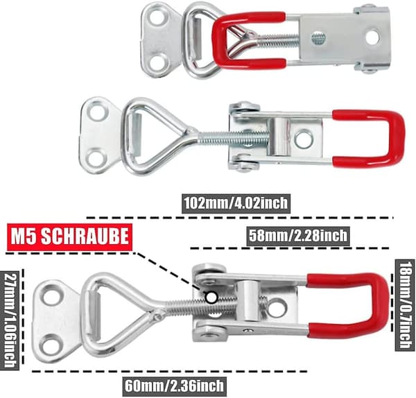 4 stk. Metal Toggle Latch, kasselås spændelås spændelås L