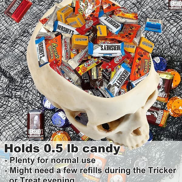 Halloween godteriskål, Halloween skalledekorasjon skummel harpikshode