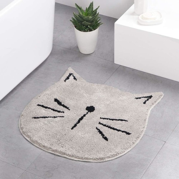 Badmatta tecknad katt absorberande halkfri fluffig badmatta vardagsrum Ro