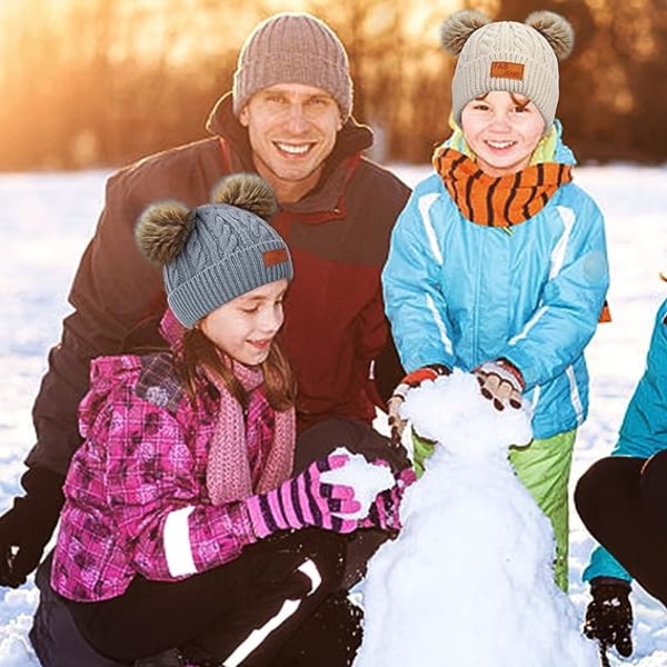 Vinterstrikket beanie-neck-varmer til børn Vinterhandsker til børn S