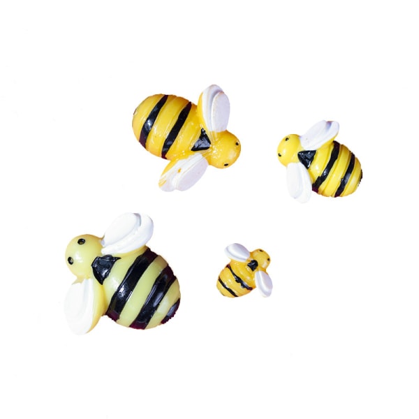 50 stk Cartoon Bee Resin-tilbehør (19 mm) DIY-hodeplagg