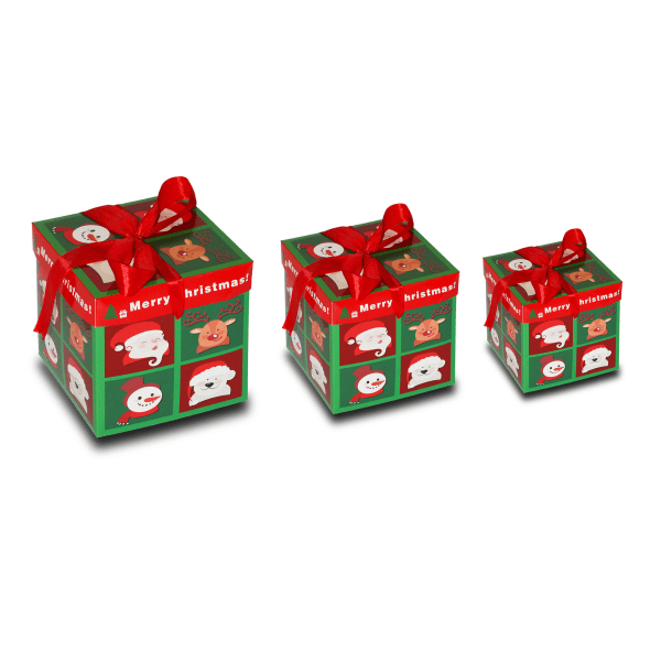Schackmönster, julklappsask med band - presentförpackning,
