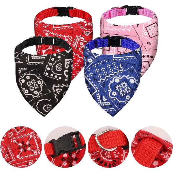 4-pack hundsnusnäsdukar, triangelhaklappar för husdjur, halsband för hund, Kerchie