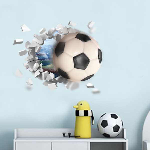 3D fotboll väggdekaler, fotboll dekaler för sovrum för pojkar