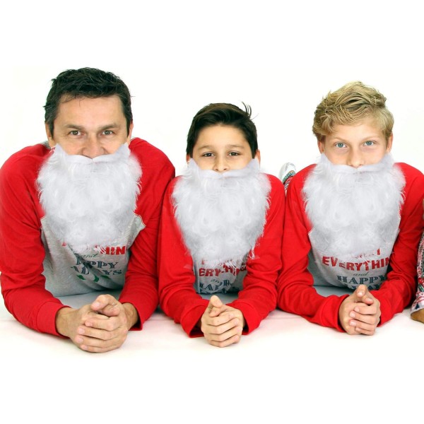 Morsomt nisseskjeggkostyme Fake White Beard Christmas Santa Beard Co