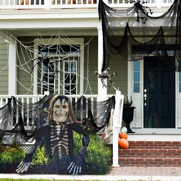 3 stk. (sort) Halloween uhyggelig klæde 78 x 30 tommer, Spooky Hallo