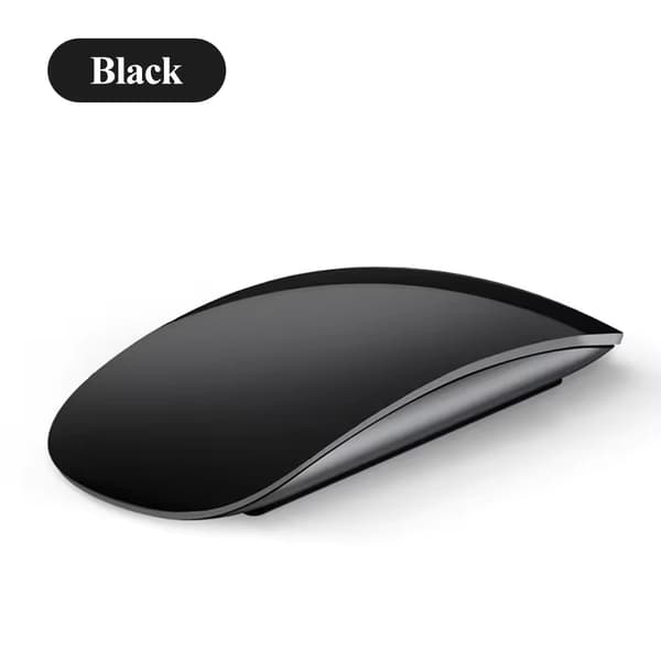 Sort, trådløs Bluetooth Touch Mouse til Mac/iPad, 1600 DPI Rech