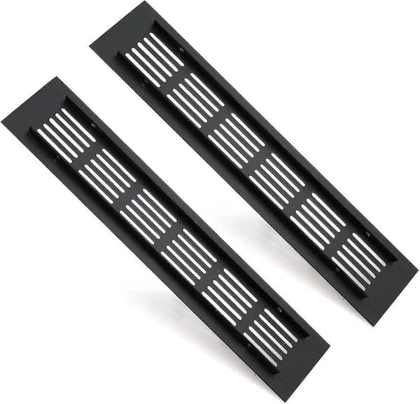 2 stk. rektangulær dørventil i aluminium 250x50mm insektbeskyttelse