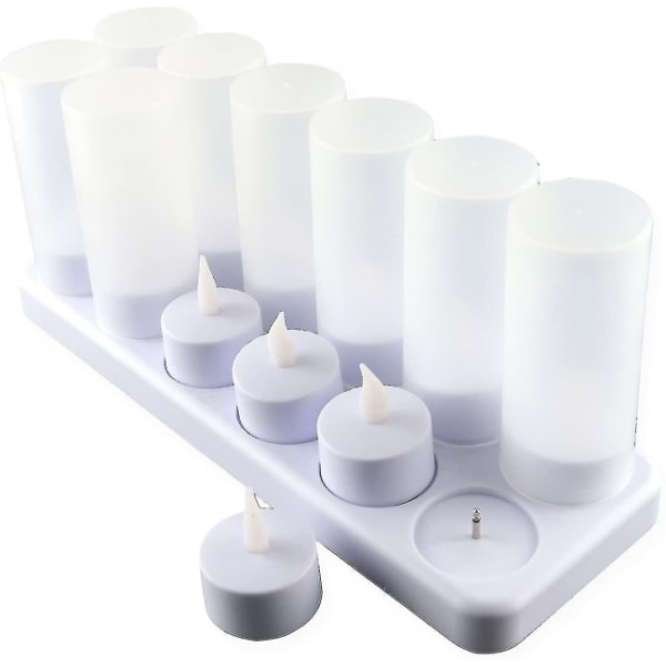 1 stk. Genopladelige LED-lys med ladestation - Elektrisk fla