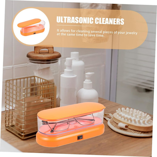 1PC orange Box Tvättmaskin Glasögon Rengöring Säker Protes Adhes