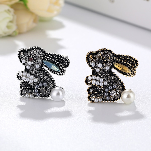 2 st diamanthare, fashion söta pärlspänne brosch prydnader, kläder