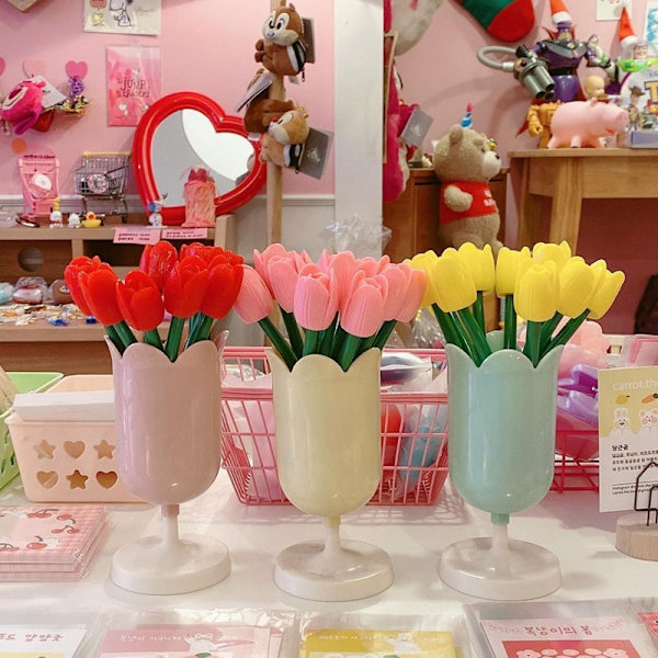 Grön One Piece INS Samma Tulpan Cylinder Girly Heart Cylinder Make