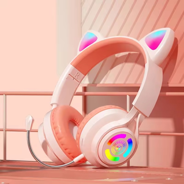 Sorte, trådløse hovedtelefoner med mikrofon til PS4, PS5, XBox, PC