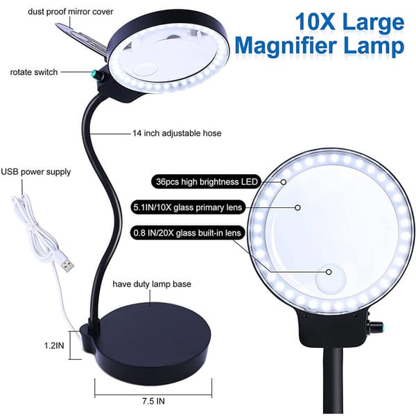 3x, 10x ultra lyssterke energisparende LED-skrivebordslamper og skrivebordslampe m