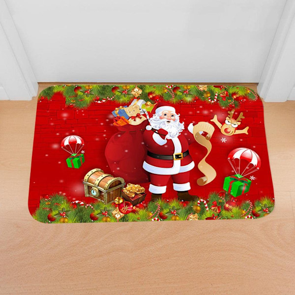 (50x80cm) Skridsikker Glædelig Jul Dekorativ Måtte Tæppe Dørmatte Velkommen