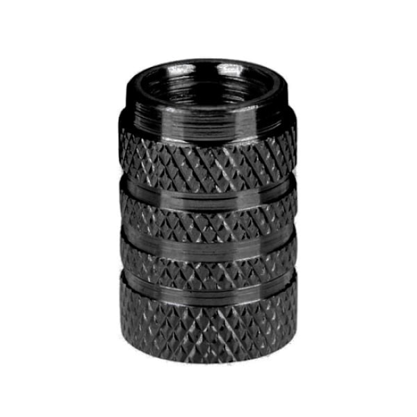 4x Ventilkapper til bil, aluminium - sort sort
