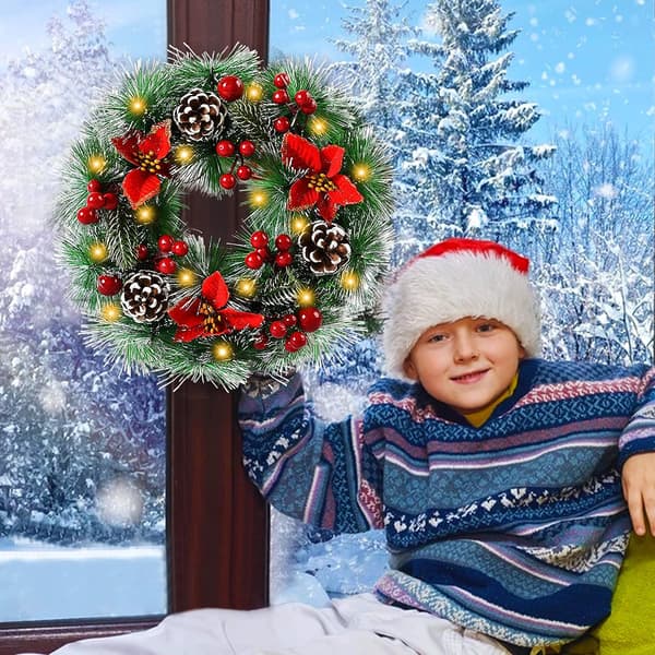 Julekrans, Diameter 30CM Kunstig Julekrans, til