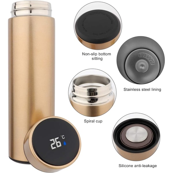 Isoleringsmugg, Champagneglas Termosmugg 17 OZ / 500ML, BPA-fri PVC