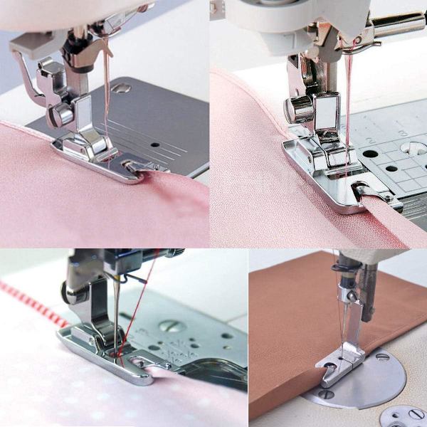 3-delars set med rullad smal fåll symaskin pressarfot (3mm,