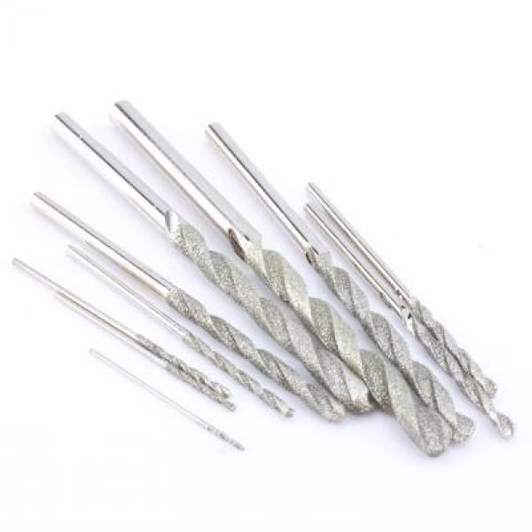 10 st, 0,8-4,0 mm, diamantslipset, borr för glastegel a