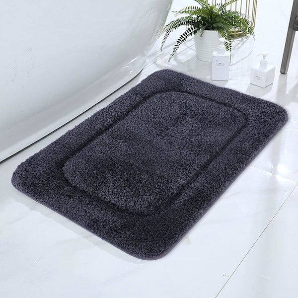 Badrumsmatta halkfri duschmatta absorberande badrumsmatta mjuk mikrofiber