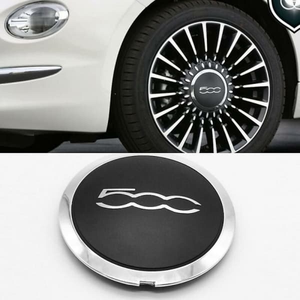 1 x 133 mm Fiat 500 hjulkapslar silver