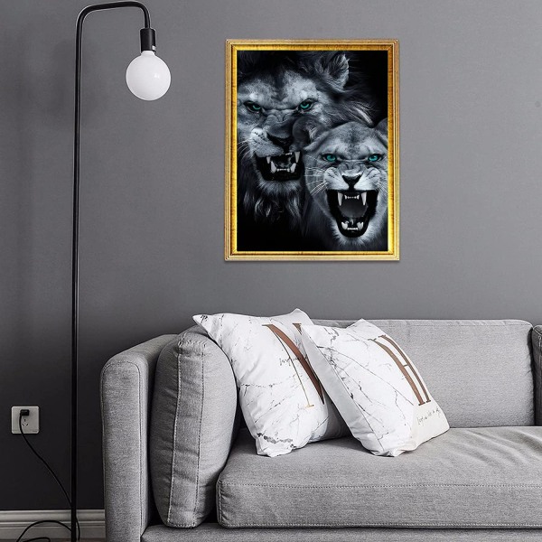 5D Diamantmalerisett, DIY Lions Diamantmalerisett, 30 x 4