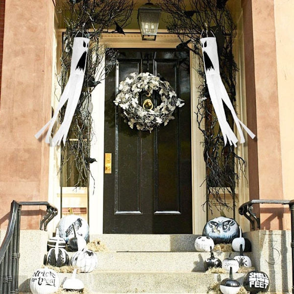 2 kpl Halloween-kurpitsa-aave tuuliviirilippu Halloween ulkoilma