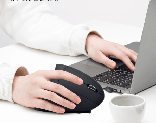 Sort, ergonomisk sort Bluetooth-batterimus, 6400 DPI lodret