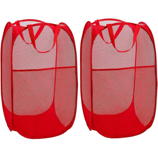 Tvättkorg [2-pack] Hopvikbar Pop Up Mesh Tvättkorg La