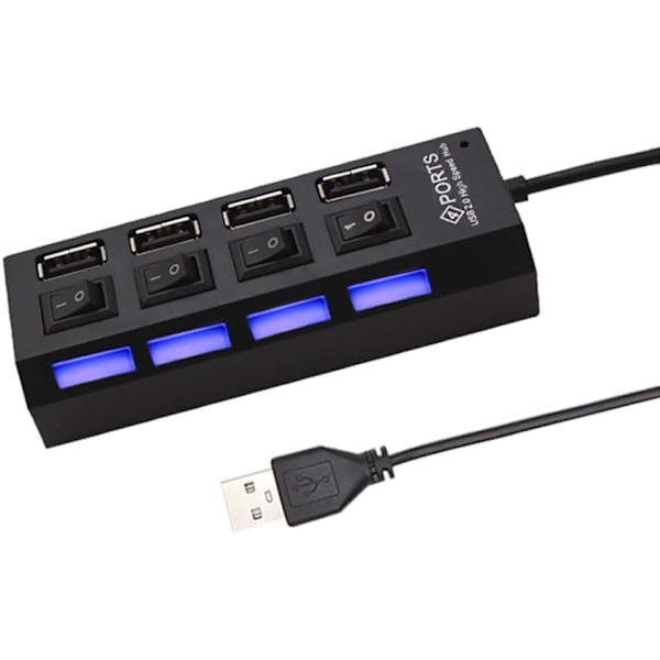 USB 2.0 Hub Multi USB Splitter Hub Brug Strømadapter USB 2.0 Hub