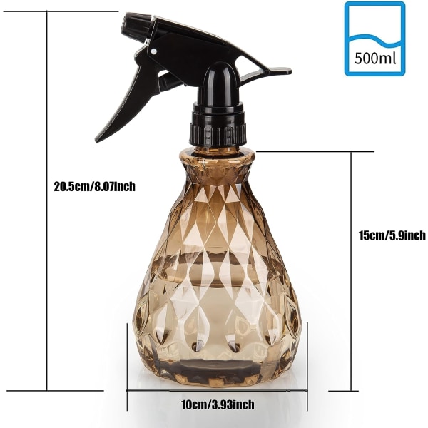 2 stycken 500 ml sprayflaskor tomma påfyllningsbara, tomma plastflaskor