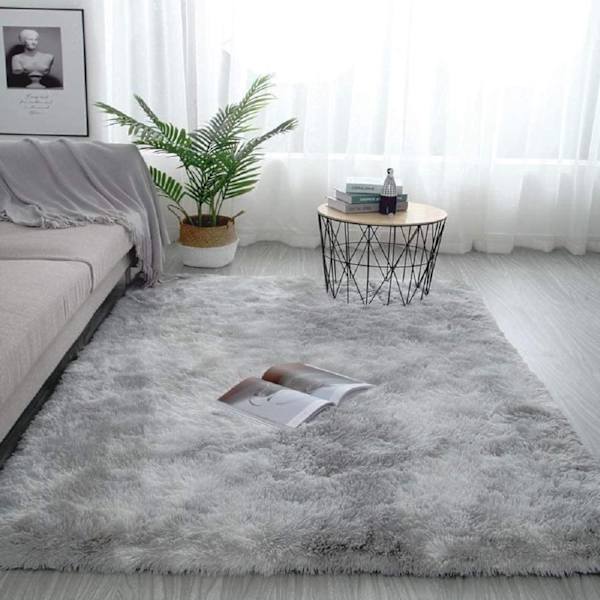 Mjuk och fluffig matta, silkeslen plyschmatta, fluffig inomhusmatta, modern halkfri