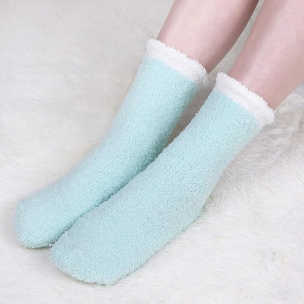 Slipper sokker til kvinder og piger, 5 par varme hyggelige seng fuzzy so