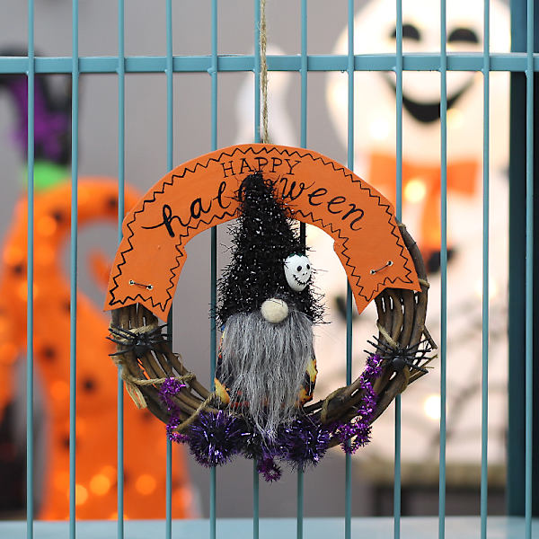 1 kpl (1) Halloween-kranssi 20 cm, Halloween-koriste ripustettavaksi, Smal
