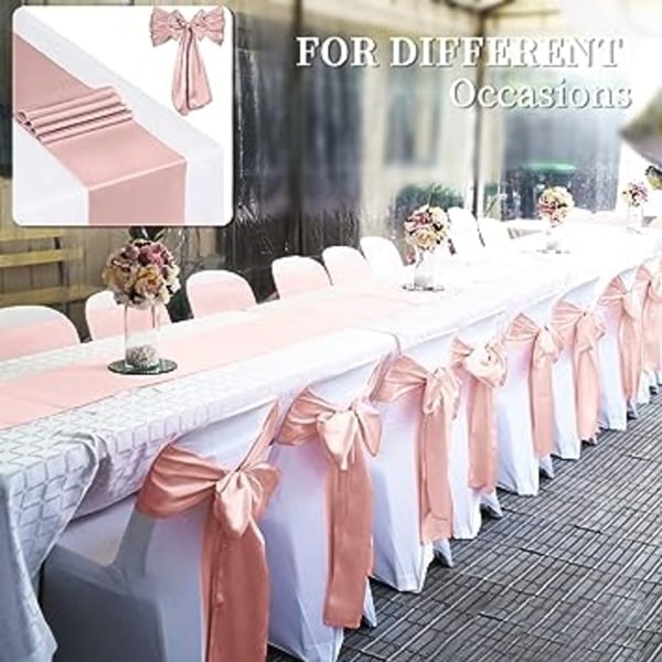 (Rose Gold) 2-pak satin stolpynt til bryllupsreception