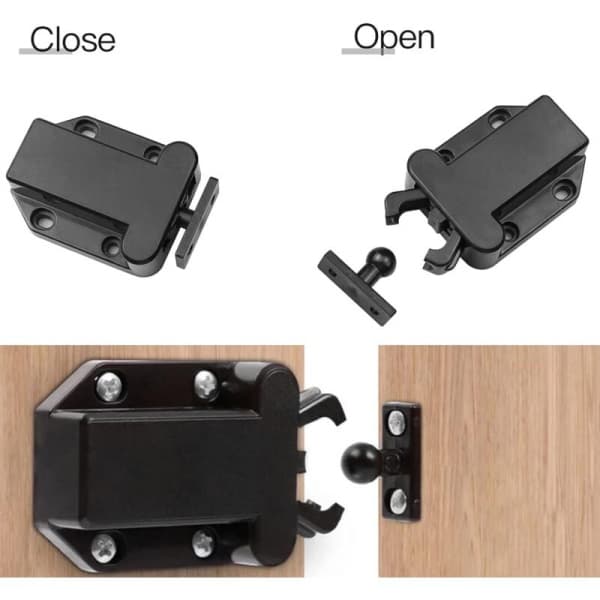 Touch Release-låse til skab 6 stk. Push to Open Non-Magn