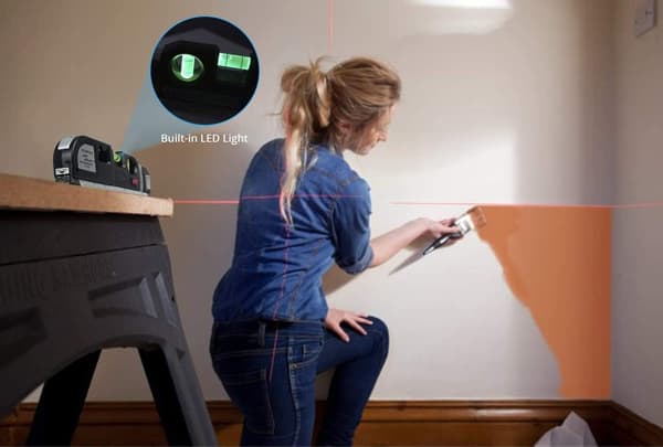 Multifunktionell lasernivå, vattenpass, måttband, standard