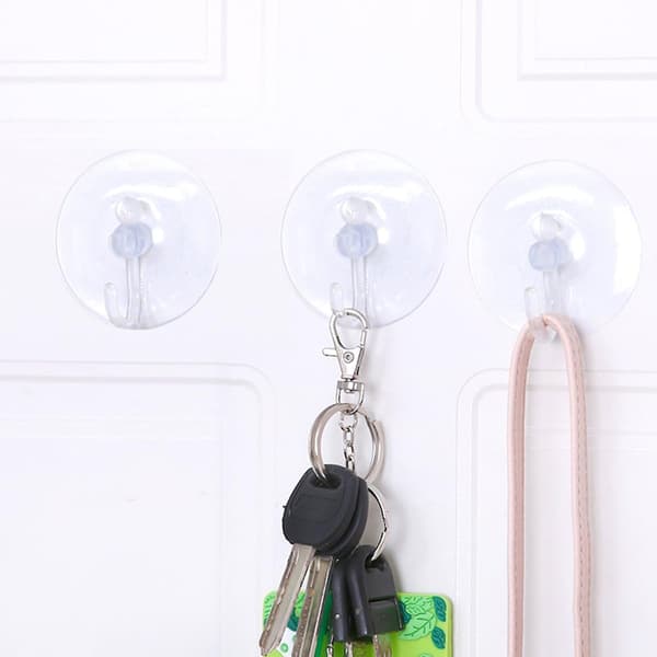 Diameter 3cm Set med 20 transparenta sugproppar med krokar för